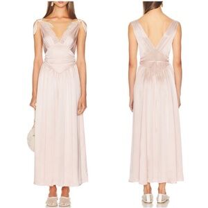 Helsa The Silk Celeste Midi Dress Blush Pink NWOT